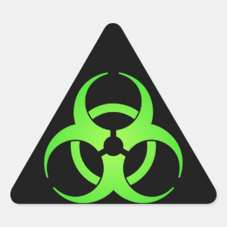 Green Biohazard Symbol Triangle Sticker