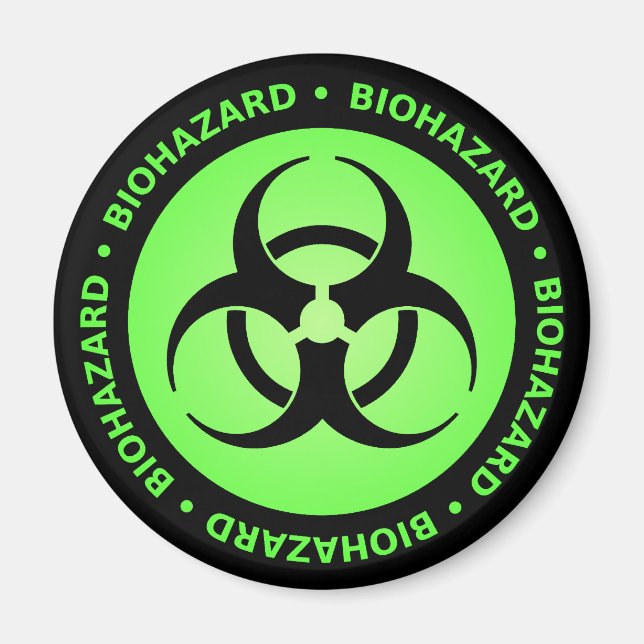 Green Biohazard Warning Magnet (Front)