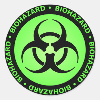 Green Biohazard Warning Sticker