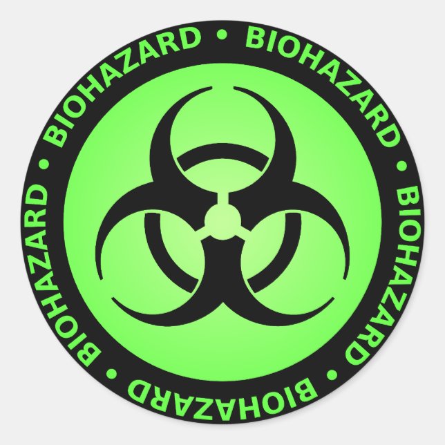 Green Biohazard Warning Sticker (Front)