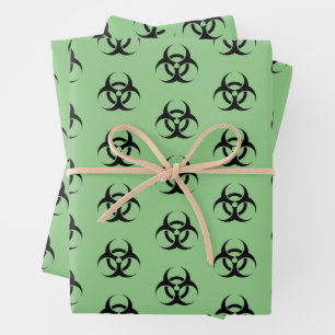 Green Biohazard Wrapping Paper Sheet