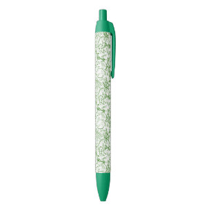 Green Biology Pattern Black Ink Pen