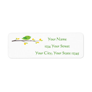 Green Bird Address Label