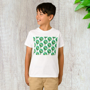 Green Bird and Tree Pattern Nature Inspired T-Shirt