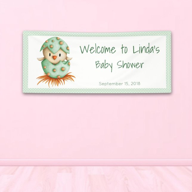 Green Bird Baby Shower Welcome Banner (Creator Uploaded)