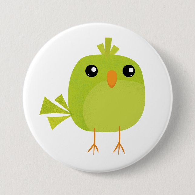 Green Bird Cartoon   7.5 Cm Round Badge (Front)