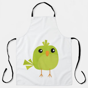 Green Bird Cartoon   Apron