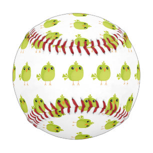 Green Bird Cartoon Baseball
