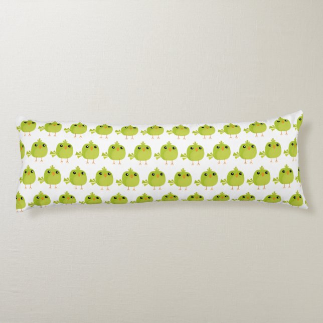 Green Bird Cartoon   Body Cushion (Back)