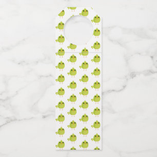 Green Bird Cartoon Bottle Tag