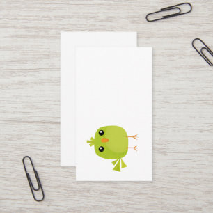 Green Bird Cartoon  Business Card