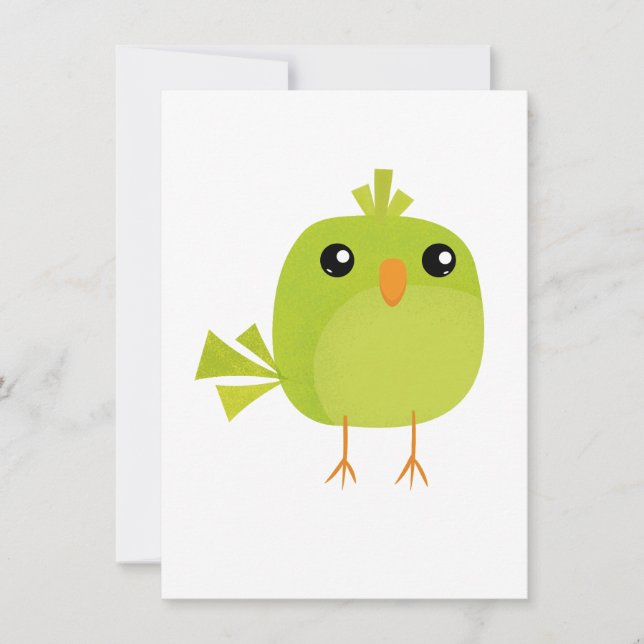Green Bird Cartoon   Card (Front)