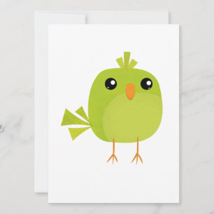 Green Bird Cartoon Card