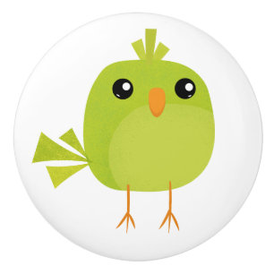 Green Bird Cartoon Ceramic Knob