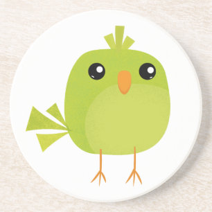 Green Bird Cartoon Coaster