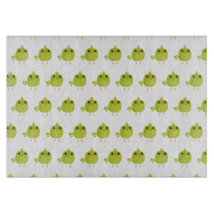 Green Bird Cartoon Cutting Board
