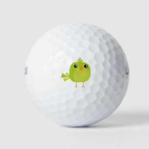 Green Bird Cartoon Golf Balls