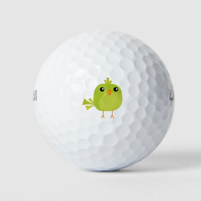 Green Bird Cartoon  Golf Balls (Front)