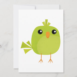 Green Bird Cartoon Holiday Card
