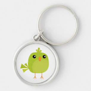 Green Bird Cartoon   Key Ring