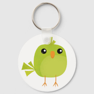 Green Bird Cartoon Key Ring