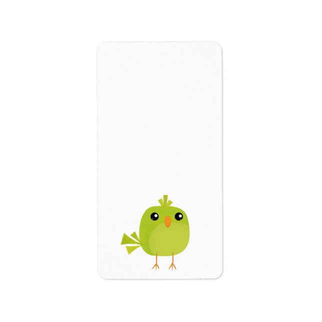 Green Bird Cartoon  Label (Front)