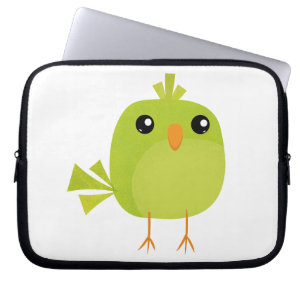Green Bird Cartoon Laptop Sleeve