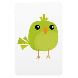 Green Bird Cartoon   Magnet
