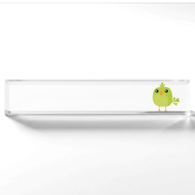 Green Bird Cartoon   Nameplate (Front)