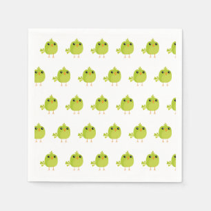 Green Bird Cartoon Napkin