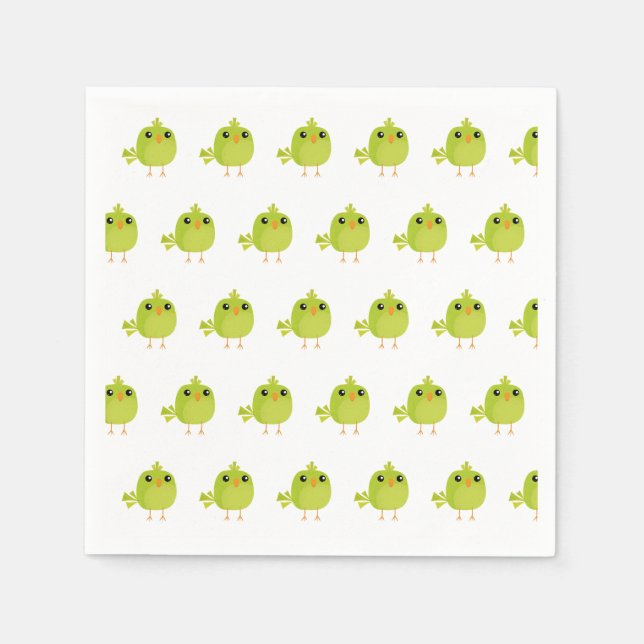 Green Bird Cartoon  Napkin (Front)