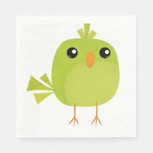 Green Bird Cartoon Napkin