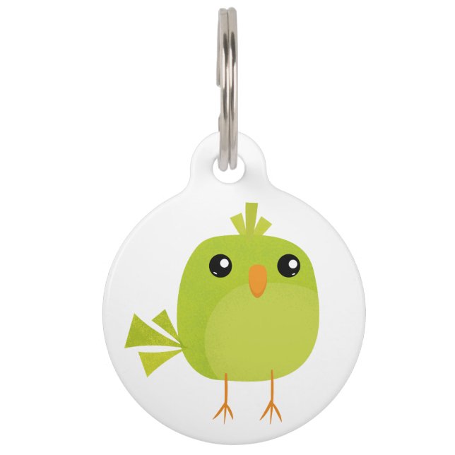 Green Bird Cartoon   Pet Tag (Front)