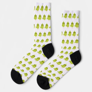 Green Bird Cartoon Socks