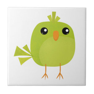 Green Bird Cartoon Tile