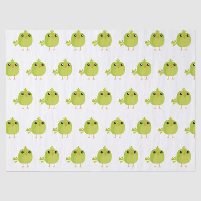 Green Bird Cartoon   Tissue Paper (Front)