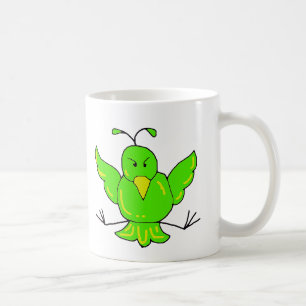 green bird, green bird coffee mug