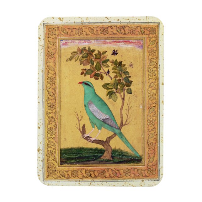 Green Bird, Mughal (gouache on paper) Magnet (Vertical)