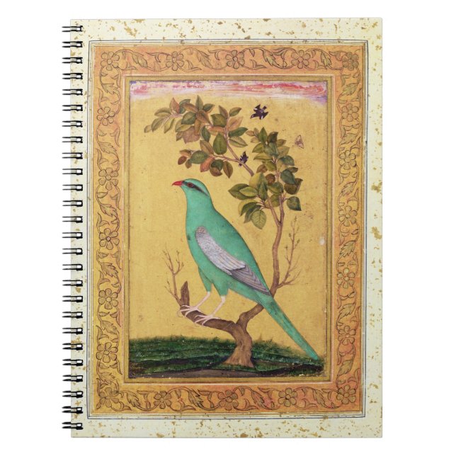 Green Bird, Mughal (gouache on paper) Spiral Notebook (Front)