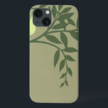 Green Bird Perched on Green Branch iPhone 13 Case<br><div class="desc">Like the colour green? Then this is the perfect art print for you! This beautiful painting of a yellow-green bird on a dark green branch would fit perfectly to any Zazzle product. The image by Norman Wyatt is composed of three shades of green. Get yours today!</div>