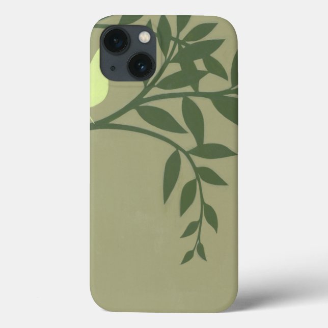 Green Bird Perched on Green Branch Case-Mate iPhone Case (Back)
