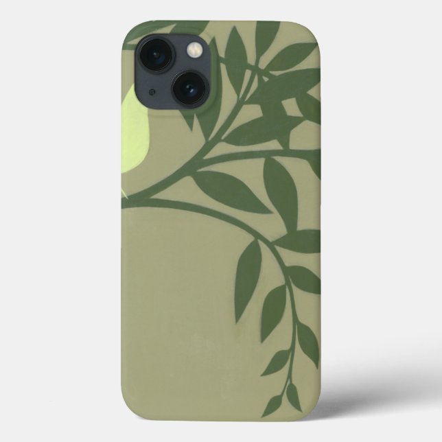 Green Bird Perched on Green Branch Case-Mate iPhone Case (Back)