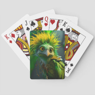 Green Bird Playing Cards