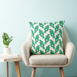 Green Bird Repeat Cute Quirky Pattern Art Cushion