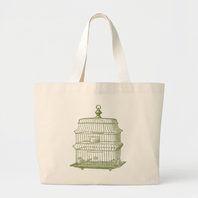 green birdcage jumbo tote (Front)