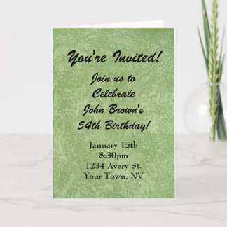 Green Birthday Invitation Instant Download