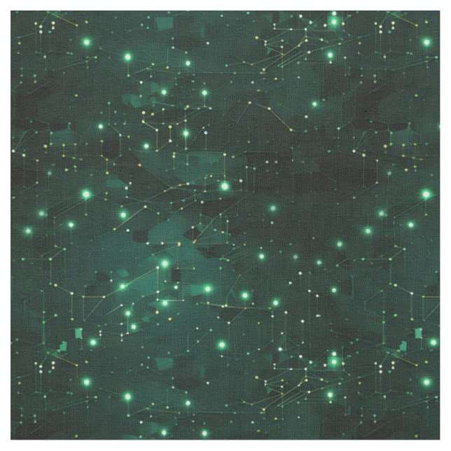 Green & Black Abstract Fabric (Close Up)