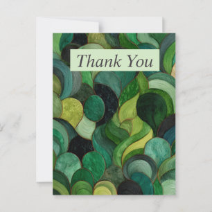 Green & Black Abstract Thank You Card