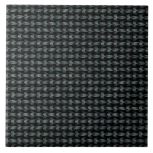 Green Black Abstract Weave Pattern Tile