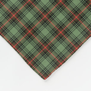 Green, Black and Red Vintage Plaid Fleece Blanket